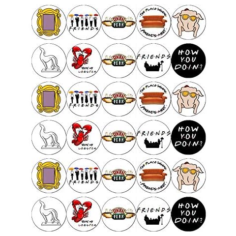 30 Friends TV Show Cupcake Toppers Edible Wafer Paper Fairy Cake Toppers Birthday Cakes Cover
