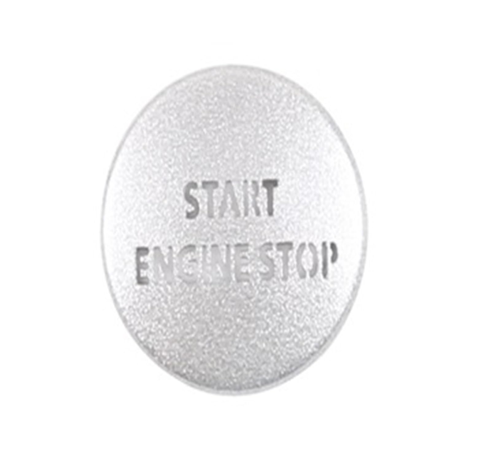 Vetjmua Silver Interior Trim For Land For Rover For Discovery 4 Lr4 For Range For Rover Sport L320 Engine Start Button Cover Stop Switch Stickers Decoration Cover Trim Sticker(Silver)