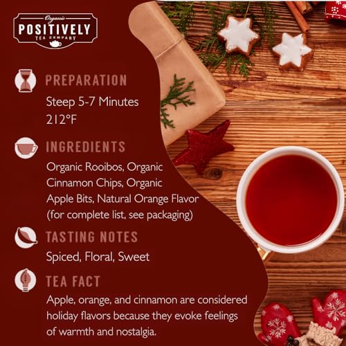 Image of Organic Positively Tea Company, Red Christmas Rooibos Tea Bags, 20 Count