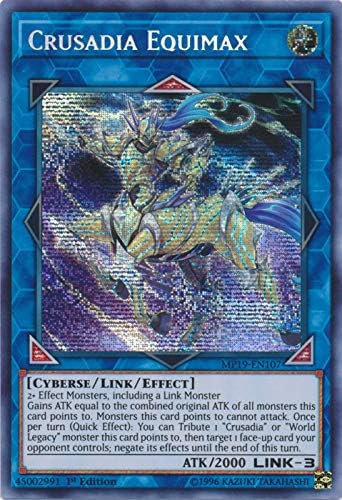 Yu-Gi-Oh! - Crusadia Equimax - MP19-EN107 - Prismatic Secret Rare - 1 edición - Mega Pack de lata de sarcófago dorado 2019