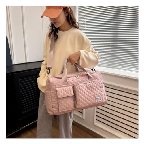 Weekender Travel Bag for Women with Shoe Compartment, Travel Duffle Overnight Bag，Large Capacity Gym Yoga Tote Bag Waterproof Extendable Carry On Bag (Light Pink)2