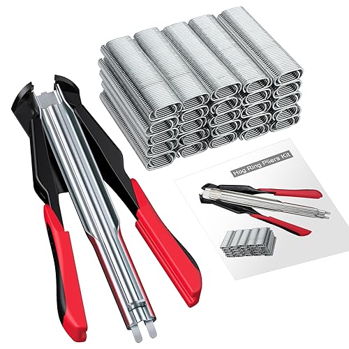 Vorxeon VORGT029 Hog Ring Pliers Kit With 2500 Pcs Galvanized Iron Hog Rings Inner Diameter 8Mm cover