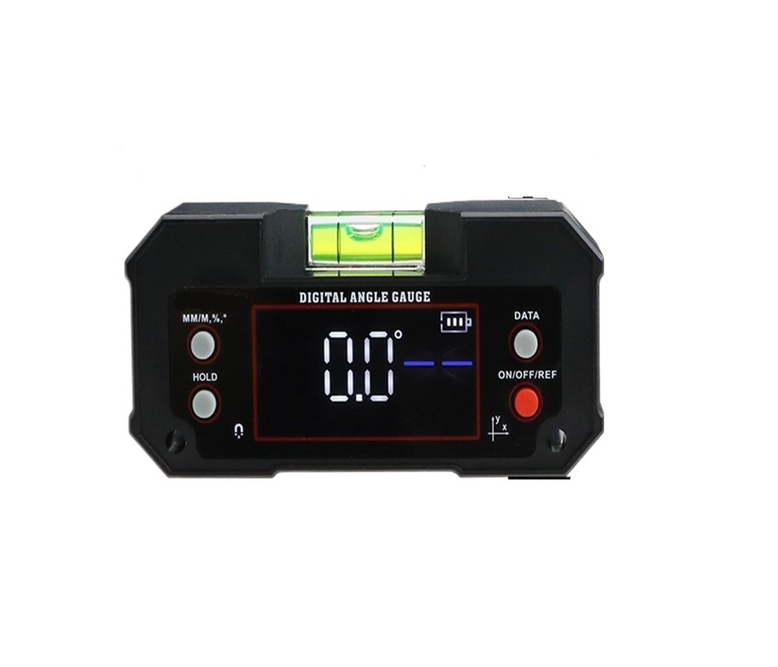 Goniometro digitale, strumento multiangolo con LCD retroilluminato, livella bolla e display a doppio asse