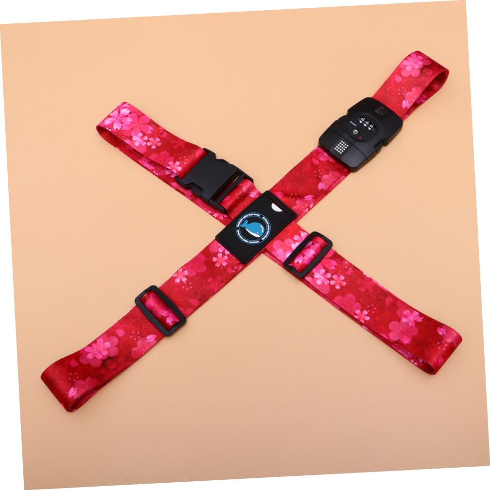 PACKOVE Cinghia per Valigia Chiusura con Fibbia a Compressione con Combinazione in Poliestere, Cintura di Sicurezza Regolabile per Viaggio