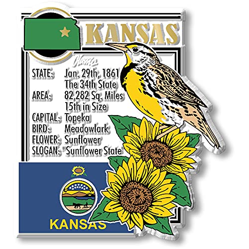 Set de 6 imanes decorativos del estado de Kansas miniatura 2