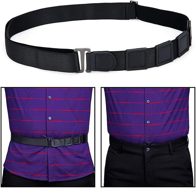 driviji Advanced Tucker Shirt Stay Tuck in Adjustable Belt For Men And Women | Formal, Garter Elastic Strecheable Belt (Black)-picture-50
