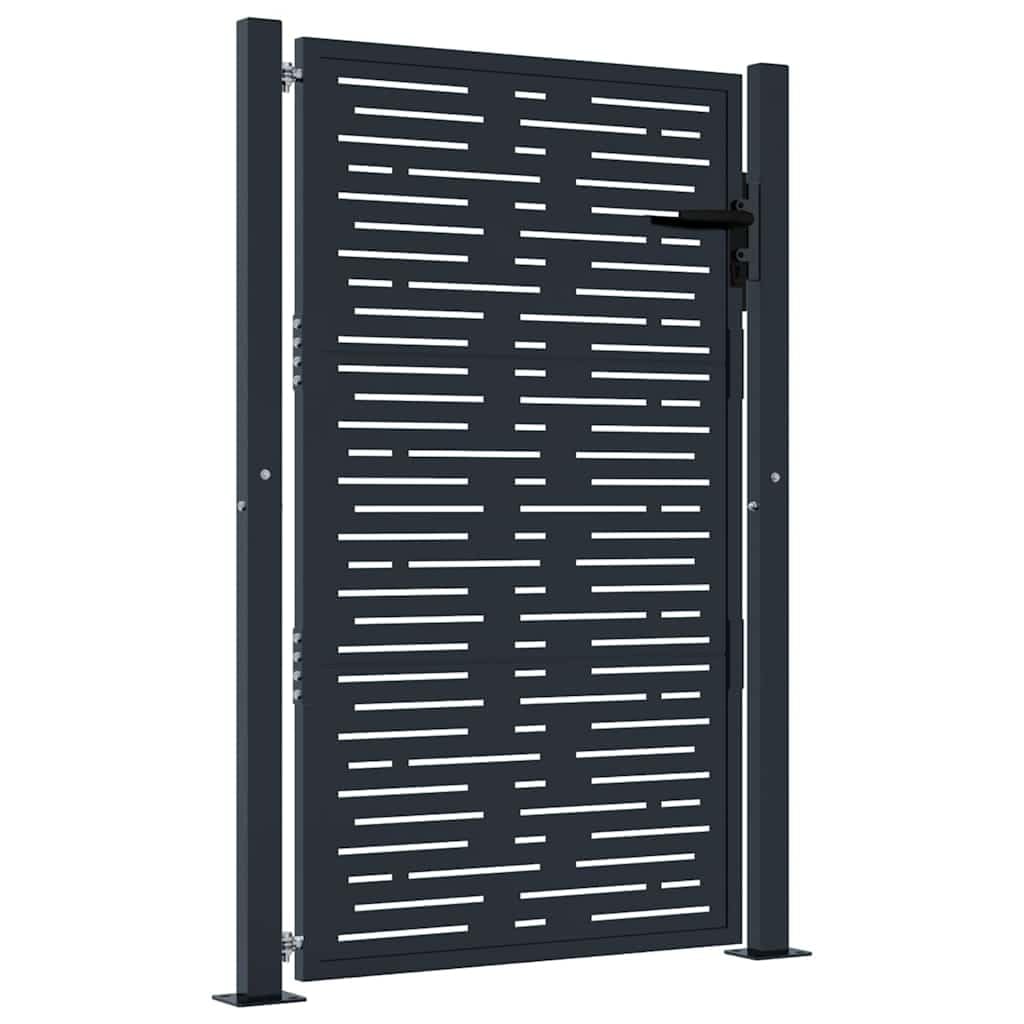 Refined Puerta de jardín antracita 105x155 cm acero diseño cuadrado