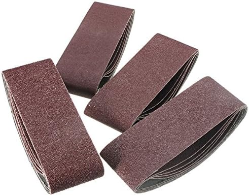 Letbo New 20pcs 75mm x 457mm Sanding Belts Power Tool Sander Mixed Grit Grinding Sanding Belts 40/60/80/120 Gr