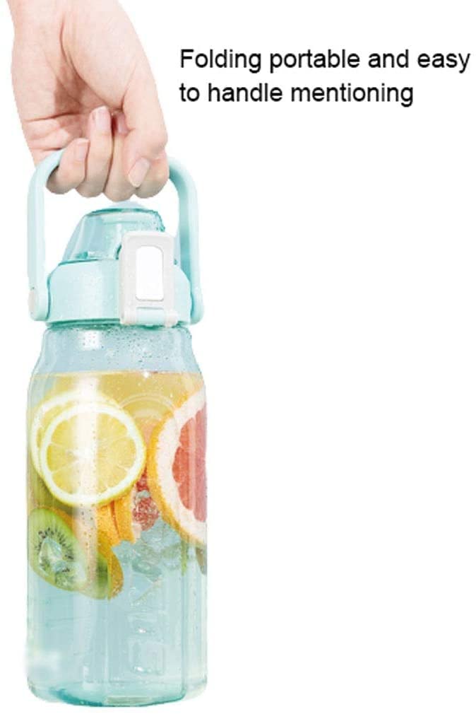Bottiglia Acqua Bottiglia d'acqua con pennarello, mezza gallone Motivazionale Bottiglia d'acqua con paglia, ampia bocca Brocche for la bottiglia sportiva sportiva Borraccia Palestra(Grey,1500ml)