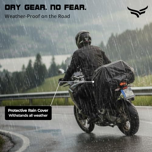 Image of Xtrim 72L Claw Motorcycle Tail Bag with Carry Straps, 100% Waterproof with Inner Liner, Rear Riding Bag with MOLLE Loops, One Side Pocket & Mesh Pocket Inside, Reflective Panels, 4-Point Mounting