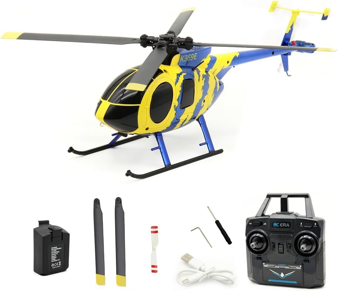 C184 MD500 RC Helicopter, 2.4G 6-Gyro 4CH Stabilized Helicopter, Remote Control Aircraft with Optical Flow Sensor for Adults Beginners Enthusiasts