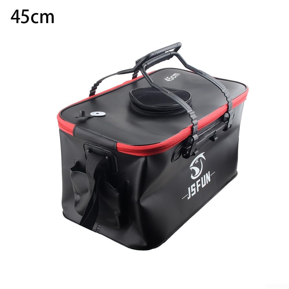 Secchio da pesca, in EVA, pieghevole, portatile, con spallacci regolabili (45 cm)