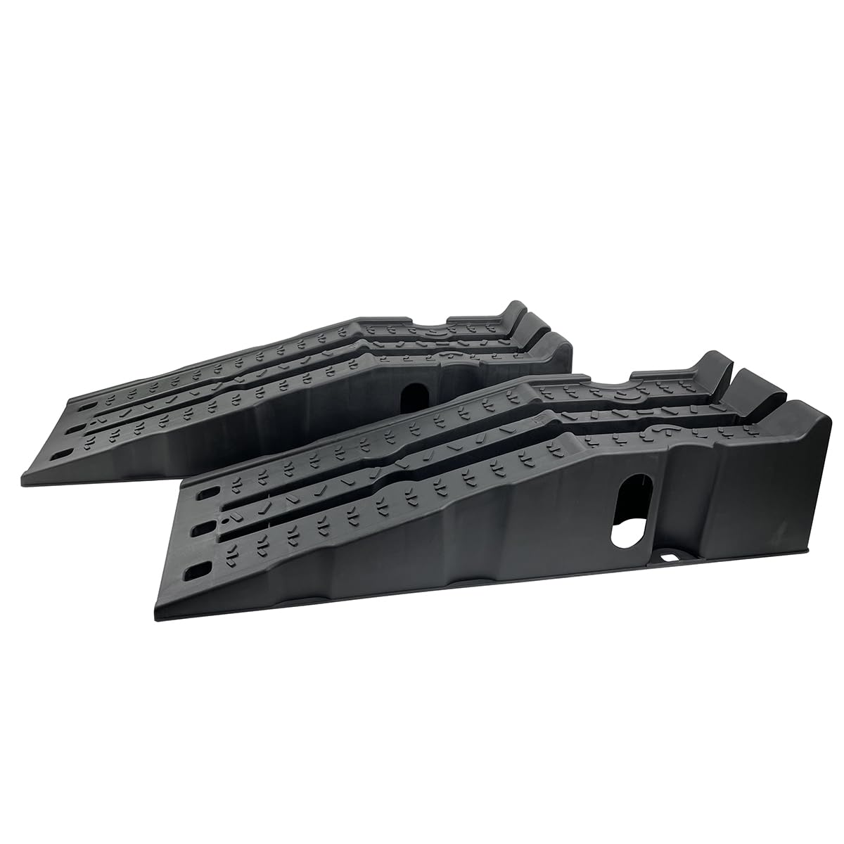 KATSU Tools Rampas de plástico para coche, 2 piezas, apilables, capacidad de 7.5 toneladas, rampas de garaje resistentes, 35.6 x 12 x 8.5 pulgadas, para levantar vehículos automotrices, servicio y