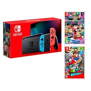 Nintendo Switch 32Gb Neon-Rot/Neon-Blau Pack Mario Kart 8: Deluxe + Super Mario Odyssey