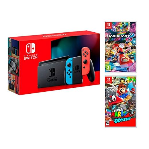 Imagen del Producto Nintendo Switch Console Rouge/Bleu Néon 32Go + Super Mario Odyssey + Mario Kart 8 Deluxe - Super Mario Pack