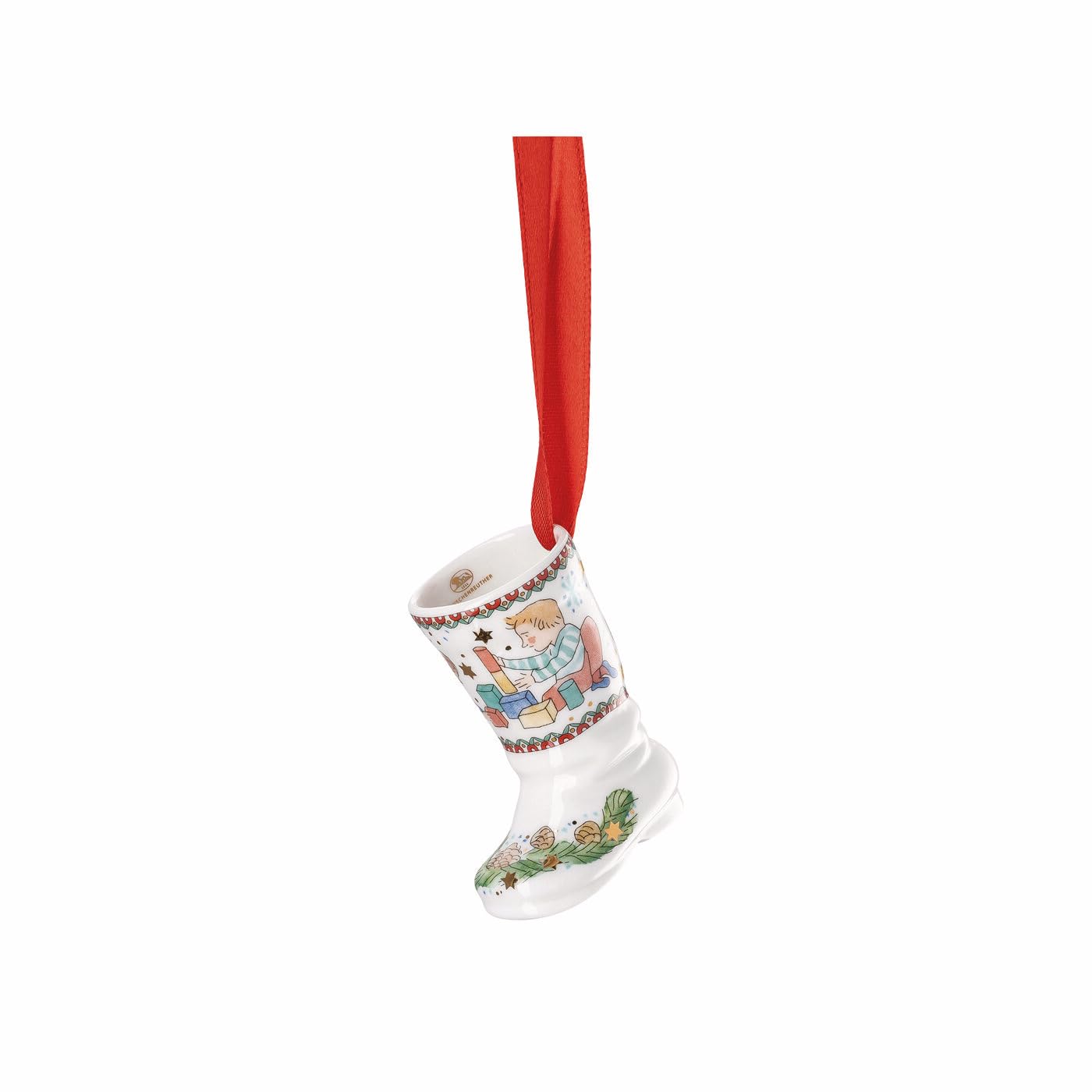 Hutschenreuther Christmas Collection 2025 Christmas Games Porcelain Mini Boots Wooden Blocks / 2.7 x 4.5 x 5.2 cm