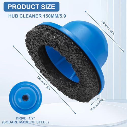 Qivine 150mm 1/2in Drive Angle Grinder Discs, Grinder Discs with Replacement Pad, Wheel Hub Cleaning Tool for Quick and Easy Cleaning of Rust and Dirt on Wheel Hubs and Brake Discs - Image 3
