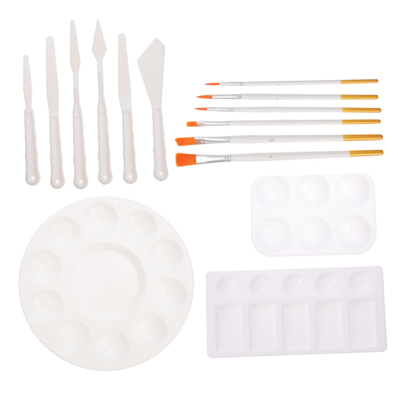 ERINGOGO Oil Painting Brush Set Craft Paint Brushes Watercolor Mixing Palette Palette