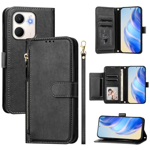 Étui portefeuille Oppo A5x 5G noir idéal pour voyager léger sans sac