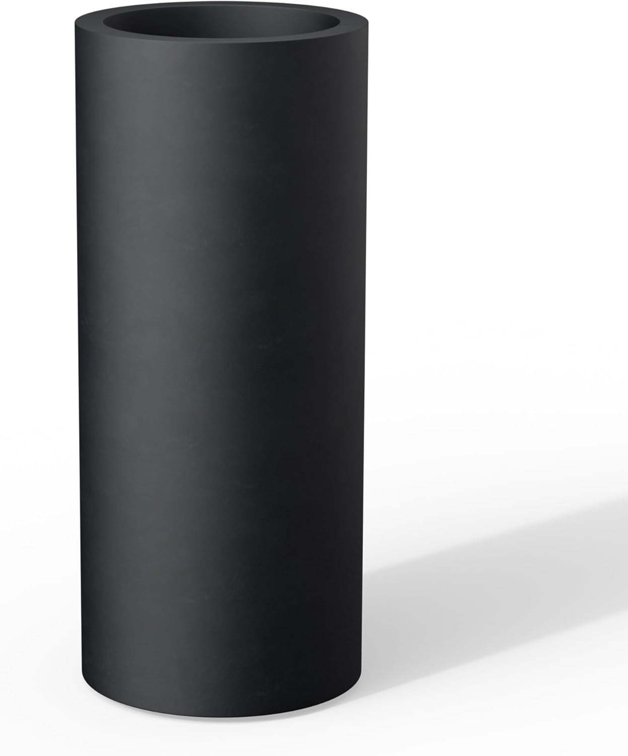 Kante 18.9 Inch Tall Cylindrical Planter, Large Round Plant Pots with Drainage Hole, Made with Concrete, Suitable for Indoor Outdoor Plants, Home Decor, Black Black 18.9“H