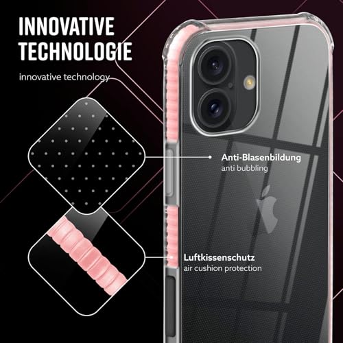 Coque silicone iPhone 16 ONEFLOW évite rayures écran et objectifs avec protection 3D rose