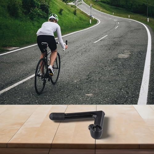 Gooseneck for Bike Stem for 22.2 mm Fork – Aluminum Alloy, -17° Angle, 80 mm Extension & 150 mm Center Pole Length, Compatible with 25.4 mm Handle(Black) - 2