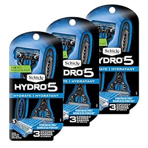 Schick Hydro 5 Disposable Razors for Men with Flip Beard Trimmer, 9 Count (Pack of 1)