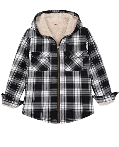 Image of ZENTHACE Boys Sherpa Fleece Lined Flannel Jacket