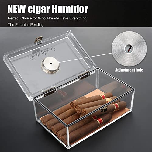 Scotte Acrylic Cigar Humidor Jar/case/Box with Humidifier and Hygrometer,humidor Can Hold About