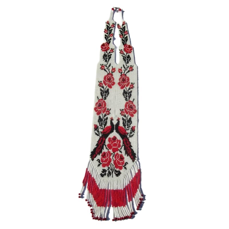 Collier ukrainien Gerdan en perles de rocaille | Bijou traditionnel ethnique multicolore