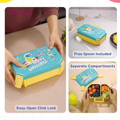 Image of Trueware Blossom 2 304 Stainless Steel PU Insulated Lunch Box with Two Compartment BPA Free, Food Grade Ideal for School, Picnic, Office & Outdoor - 580ml