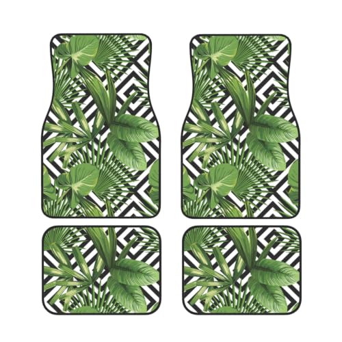 Alfombrillas para coche antideslizantes con estampado exótico de plantas tropicales de verano