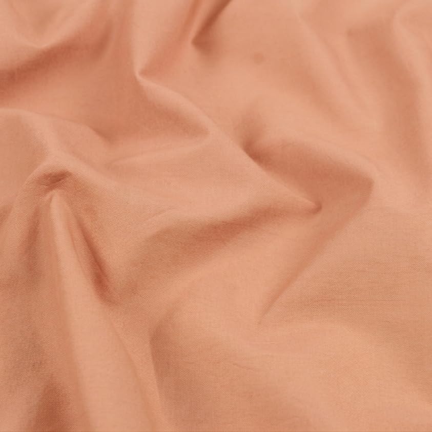 Image of Soimoi Peach Solid 60 * 60's Cotton Cambric Fabric by 3 Yards, 56 Inch Wide Light Weight Material Suitable for Kurtis, Blouses, Kids Clothing, Tunics, Dresses and Summer Apparel