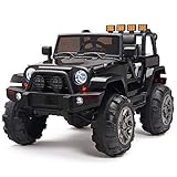 Kids 12V Electric Powered Ride On Truck with Big Wheels RC / Remote Control, Black