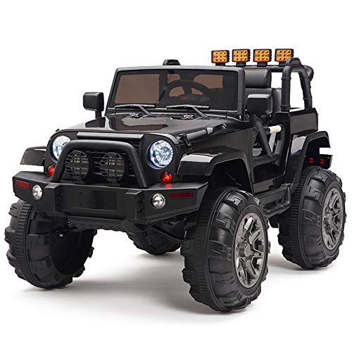Kids 12V Electric Powered Ride On Truck with Big Wheels RC / Remote Control, Black