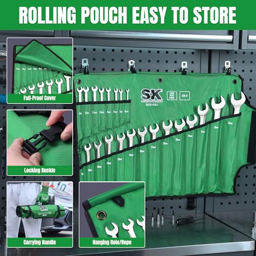 Image of SK Combination Wrench Set, Metric 6 to 32mm, 22-Piece, Premium CR-V Steel