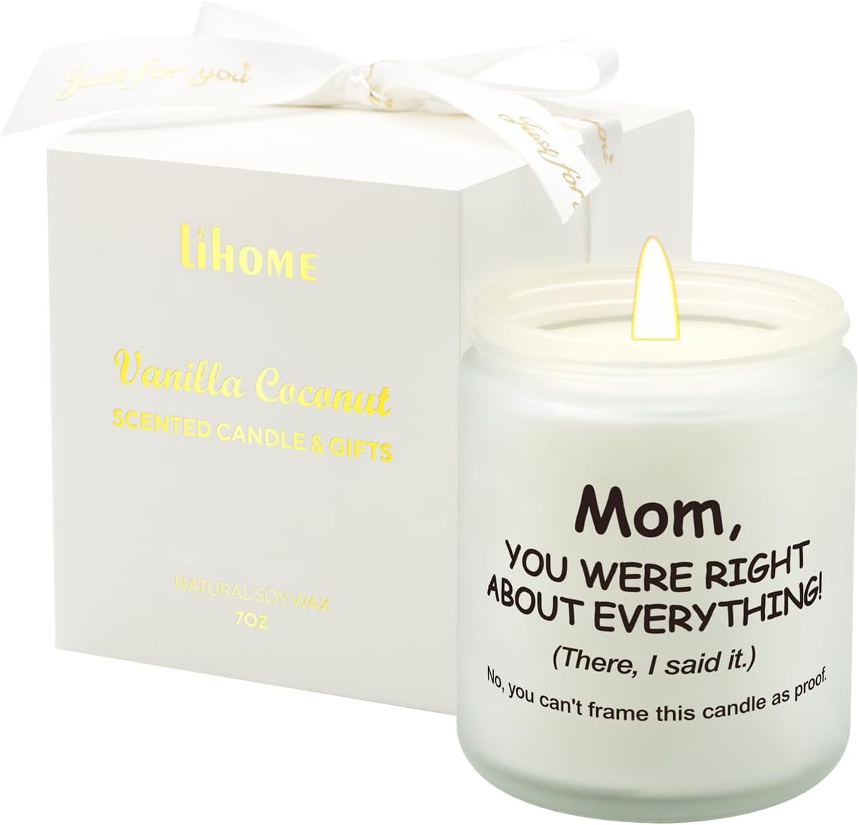 Lihome Mothers Day Gifts for Mom from Daughter Son, Funny Mother's Day, Birthday, Thanksgiving, Christmas Gifts, Vanilla Coconut Candles