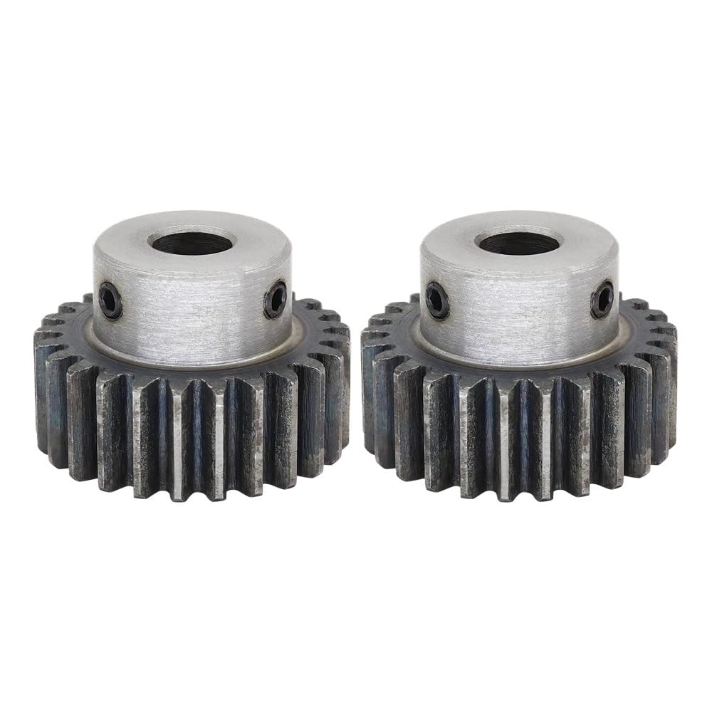 Cylindrical Drive 1pcs Carbon Steel Gear 0.7 Module 26 Teeth Cylindrical Spur Gear with Step Spur 0.7M 26T Straight Teeth Pinion Gear Rack Machinery(8MM BORE)