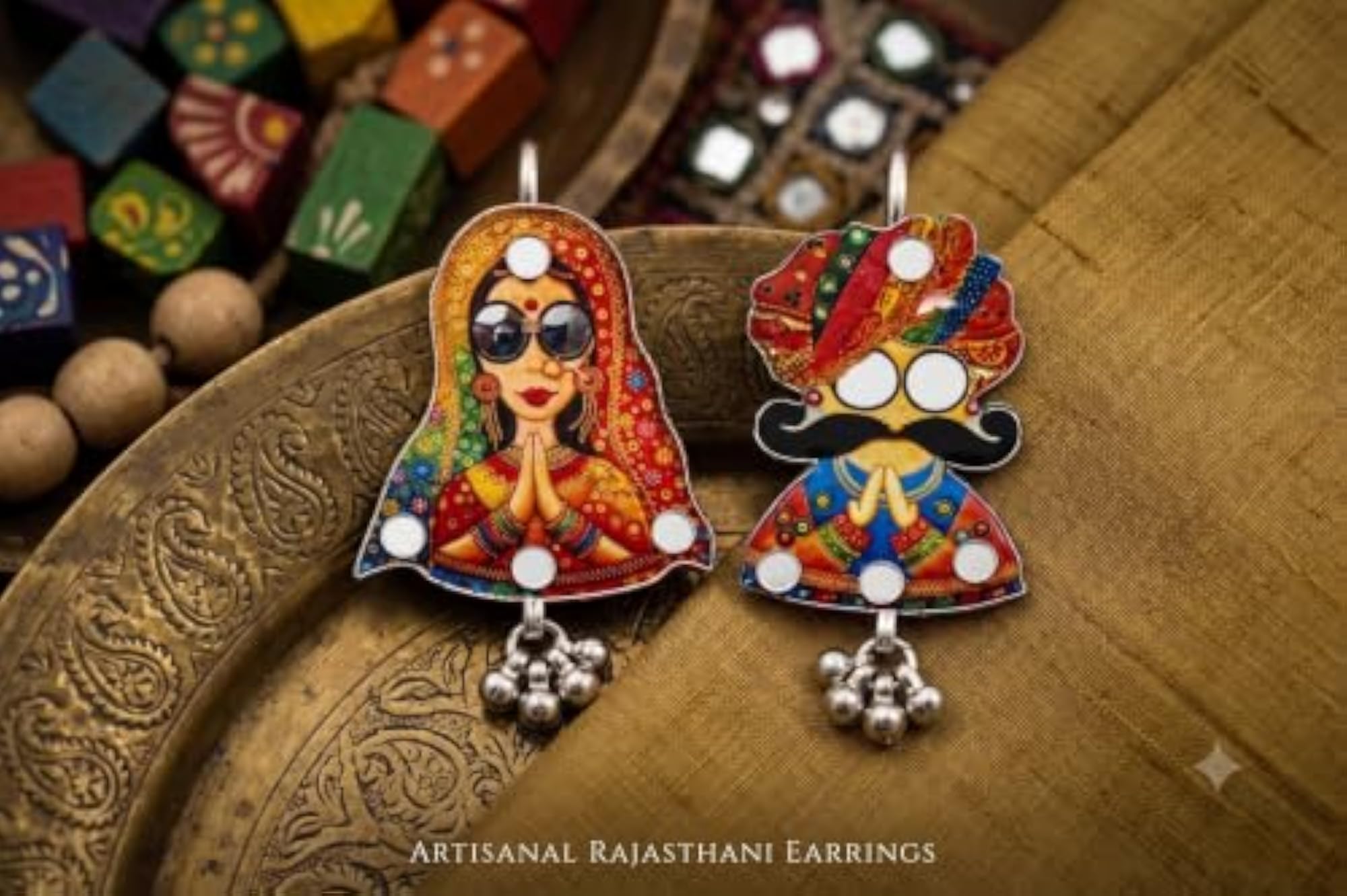 Navratri Special Oxidised Rajasthani Couple Ear Cuffs