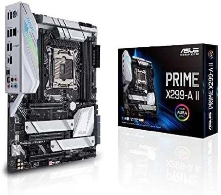 Asus Prime X299- A II ATX Motherboard (Intel X299) LGA 2066, 12 IR3555 Power Stages, DDR4 4266 MHz, Triple M.2, USB 3.2 Gen 2 Type-C, Intel LAN and Aura Sync RGB Lighting (Renewed)
