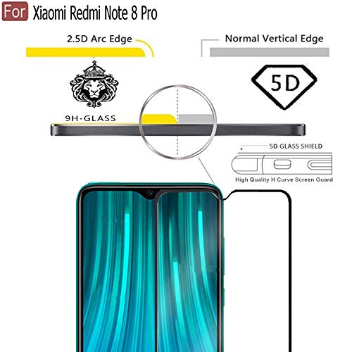 Image of CEDO Tempered Glass for Redmi Note 8 Pro | Screen Protector Full HD Quality Tempered Glass Anti-Scratch Edge to Edge Coverage with Easy Installation Kit (Black)