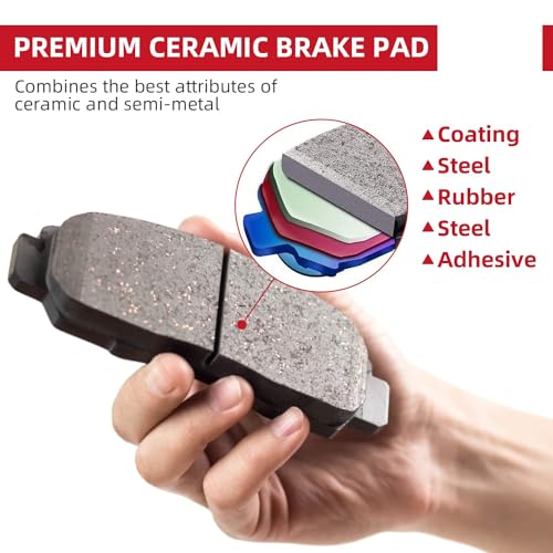 Image of Front Ceramic Brake Pads Kit Replacement For Select Honda CR-V Odyssey Accord Crosstour Acura RDX V6