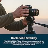 SLIK U8800L kompaktowy składany aluminiowy podróżny przenośny DSLR/SLR video/Camera Tripod z 3-Way Pan Head do Canon, Nikon Sony Cameras with Carry Case - czarny (612-051)