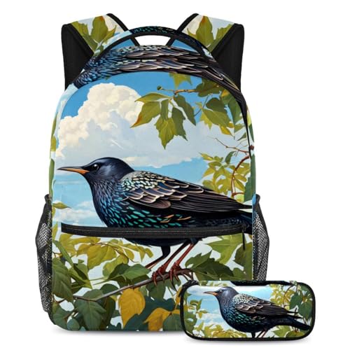 Sac à dos étourneau anti-panne de rangement avec sa grande trousse scolaire