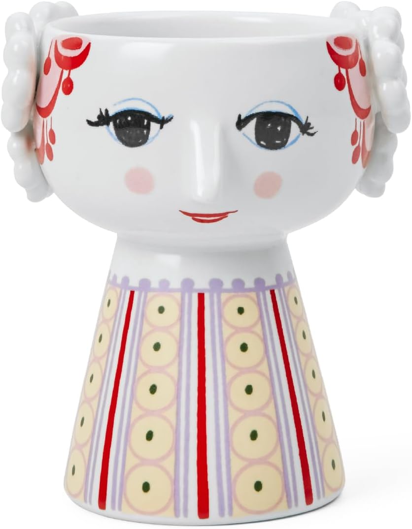 Bjørn Wiinblad Eva Candleholder | Hand-Painted Glazed Ceramic | Lavender | 3.7 in