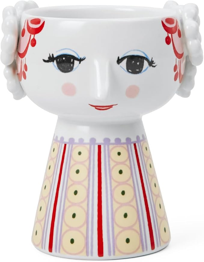 Bjørn Wiinblad Kerzenständer Eva aus Keramik in Form Einer Frau in rottönen, ideal für Teelichter, Höhe: 9,5cm – Duchmesser 8cm, Rot