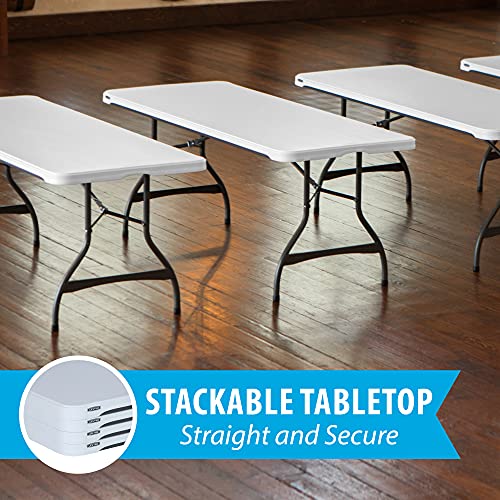 Lifetime 80306 Commercial Stackable Folding Table, 6', White #TOP4