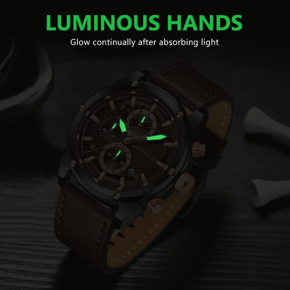 AIMES Mens Watches for Men Casual Chronograph Waterproof Sport Military Watch Analog Quartz Movement Stylish Luxury Dress Wrist Watch Elegant Gift Watch for Men - Image 4