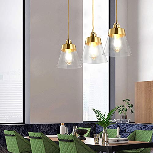 Lustre moderne LED en verre pour illuminer un îlot de cuisine sombre