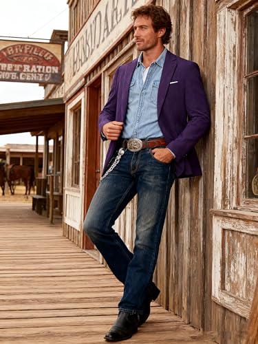Image of Barry.Wang Men's Vintage Corduroy Blazer Jackets Business Casual Sport Coat | 2 Button,Notch Lapel,Patch Front Pockets,Regular Fit,Daily Wear,Office,Country Western Style,Church Gathering,Homecoming